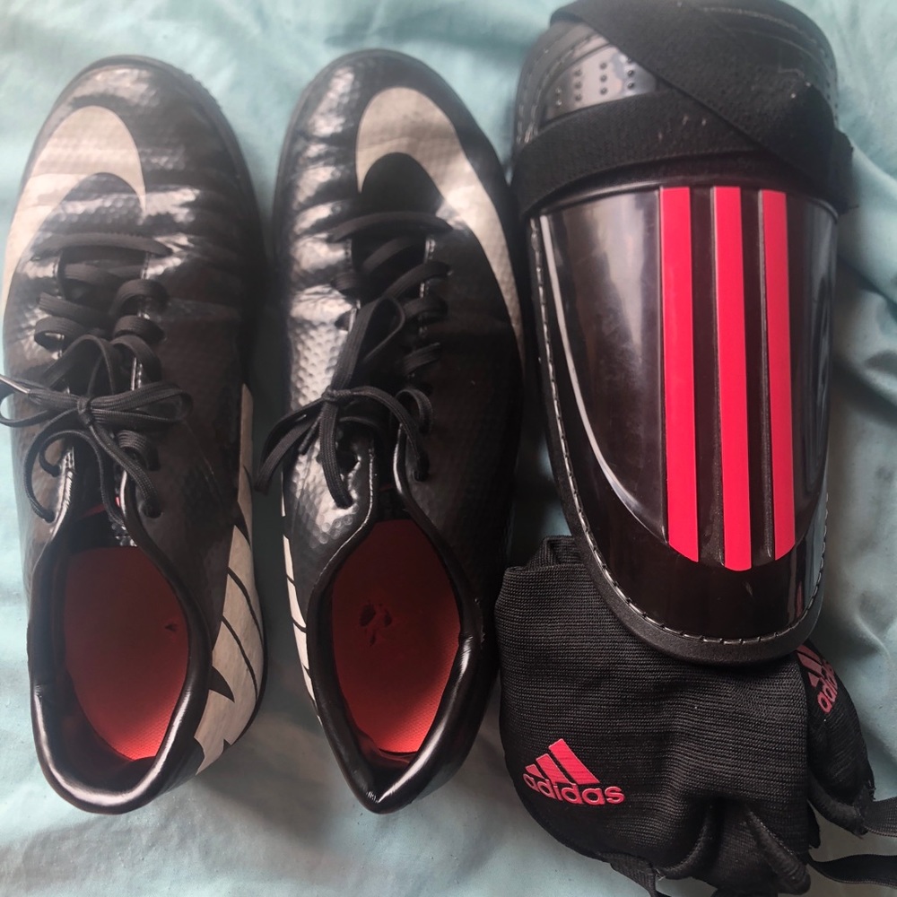 Soccer turf  shoes (fee shin guards included!)
